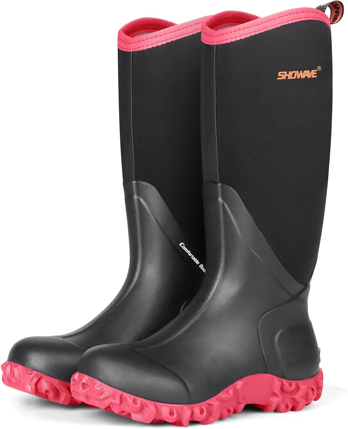 Showave Women's Tall Insulated Rubber Rain Boots for All Activities
