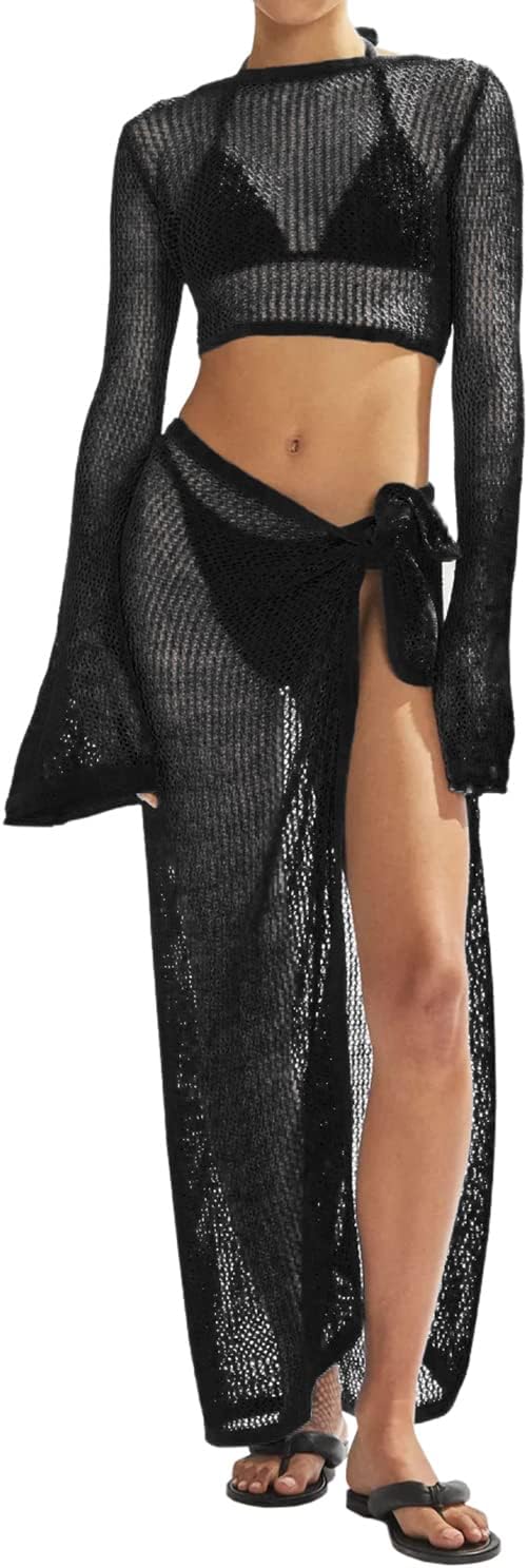 Women's Swimsuits Cover Ups Set for Crochet Bathing Suit Style
