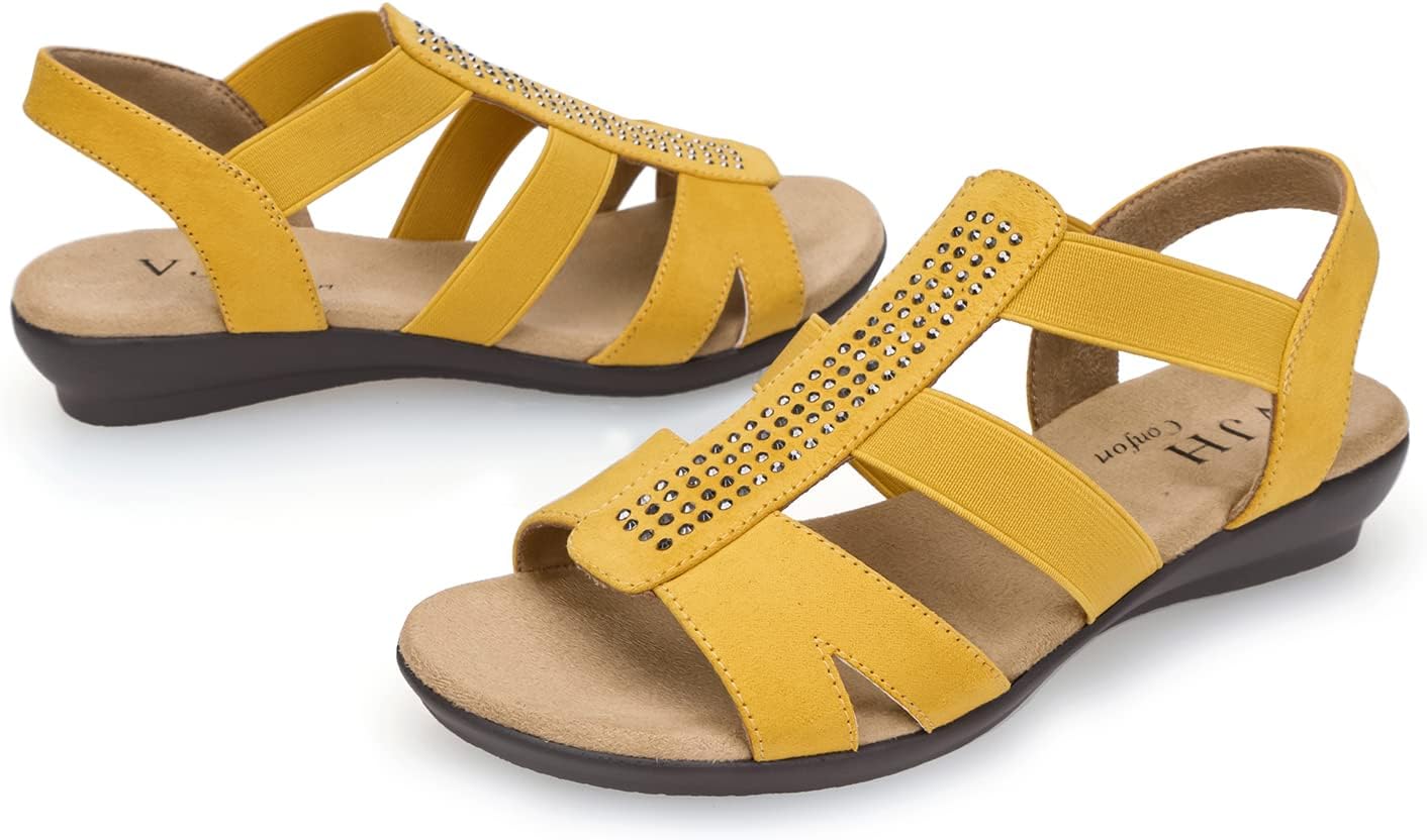VJH confort Women's Comfort Flat Sandals for Summer Style