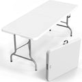 VINGLI 6 Foot Plastic Folding Table Portable Long Table - Sturdy HDPE