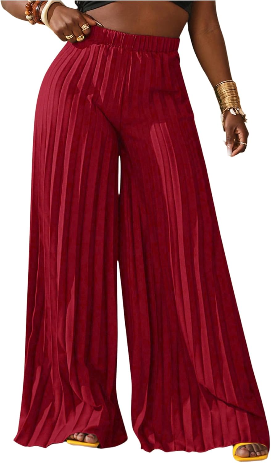 SOLY HUX Women's Wide Leg Palazzo Pleated Pants for Style