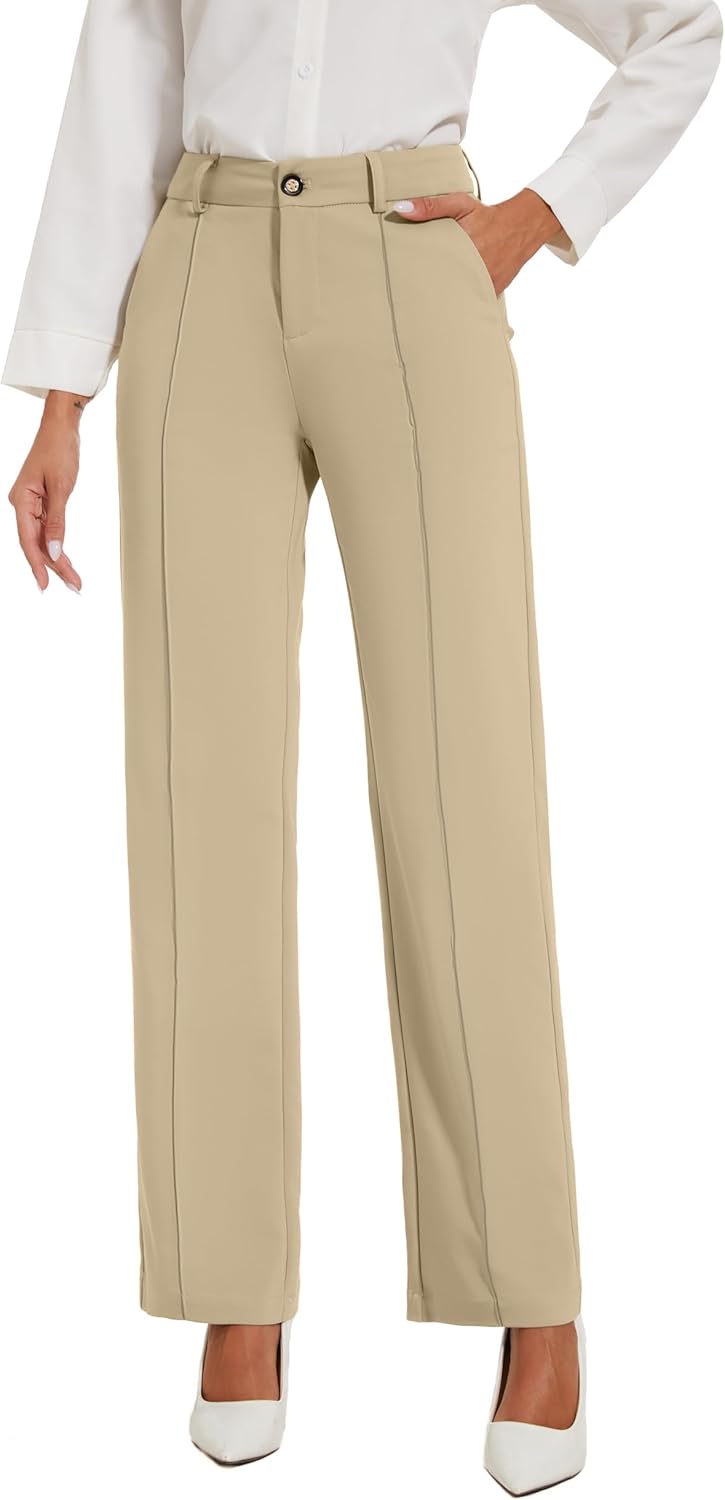 Womens Dress Pants Stretchy Business Casual Work Pants Straight Leg