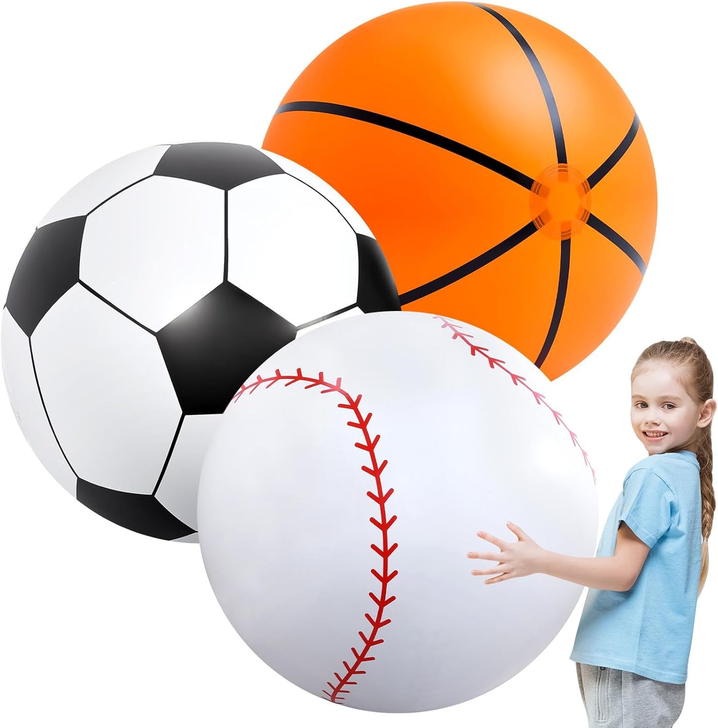Lewtemi Giant Inflatable Sports Balls for Fun Party Activities