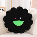 Black Flower Pillow - Sunflower Shaped Plush Throw Pillow 23.6in