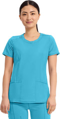 Cherokee Infinity Scrubs Women Round Neck Scrub Top - Flattering panel