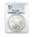 USA 2008 $1 American Silver Eagle Coin MS70 PCGS - First Strike