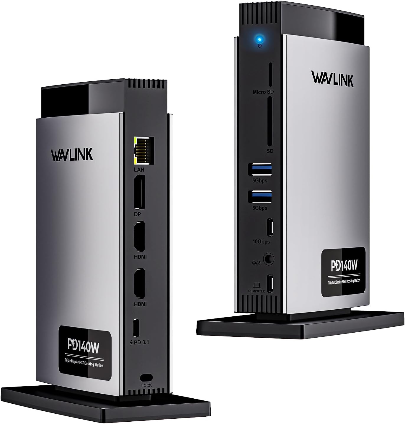 WAVLINK Laptop Docking Station for 3 Monitors with 8K Support