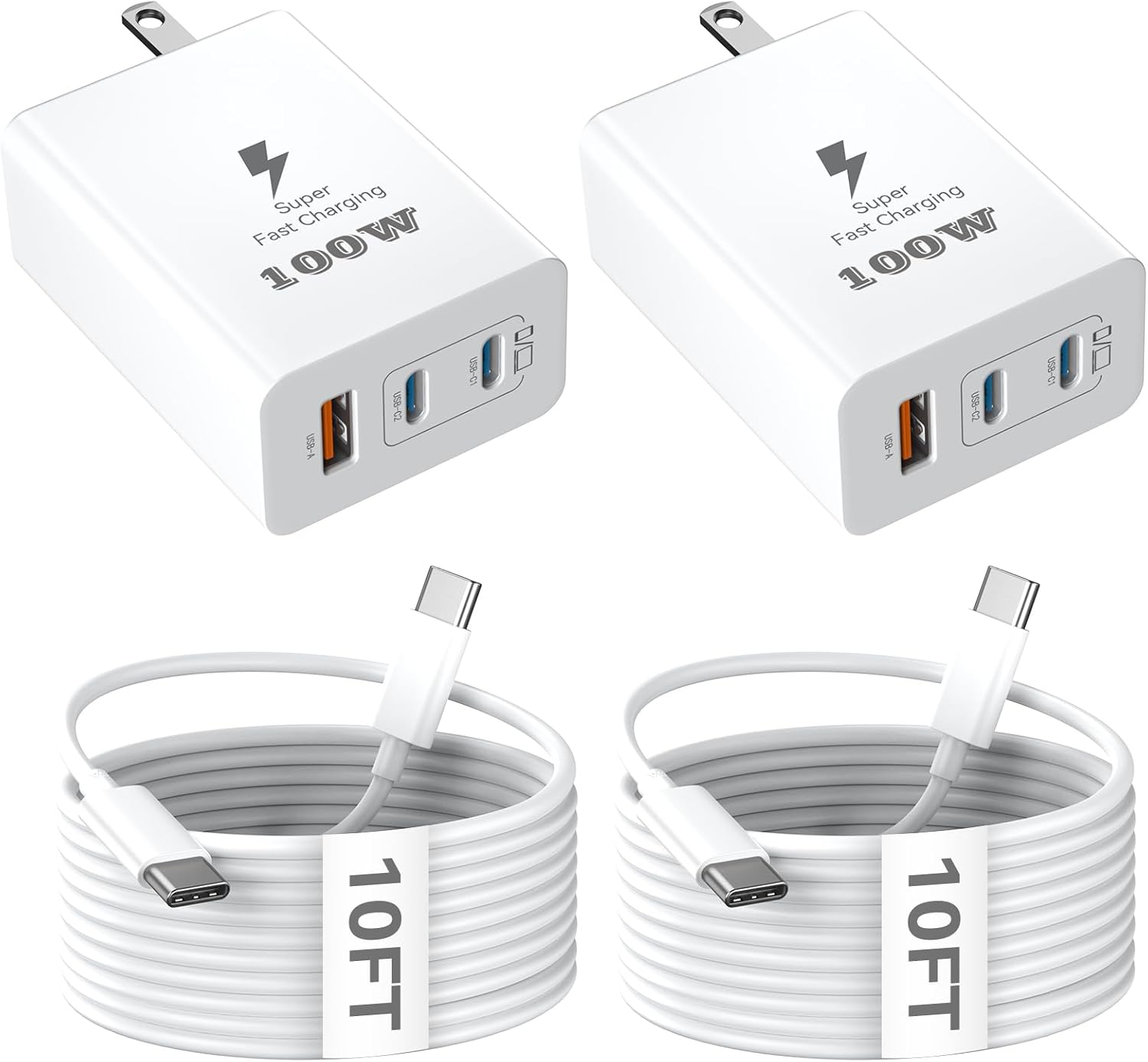 Fast Charging 100W USB C Mac Book Charger 2 Pack