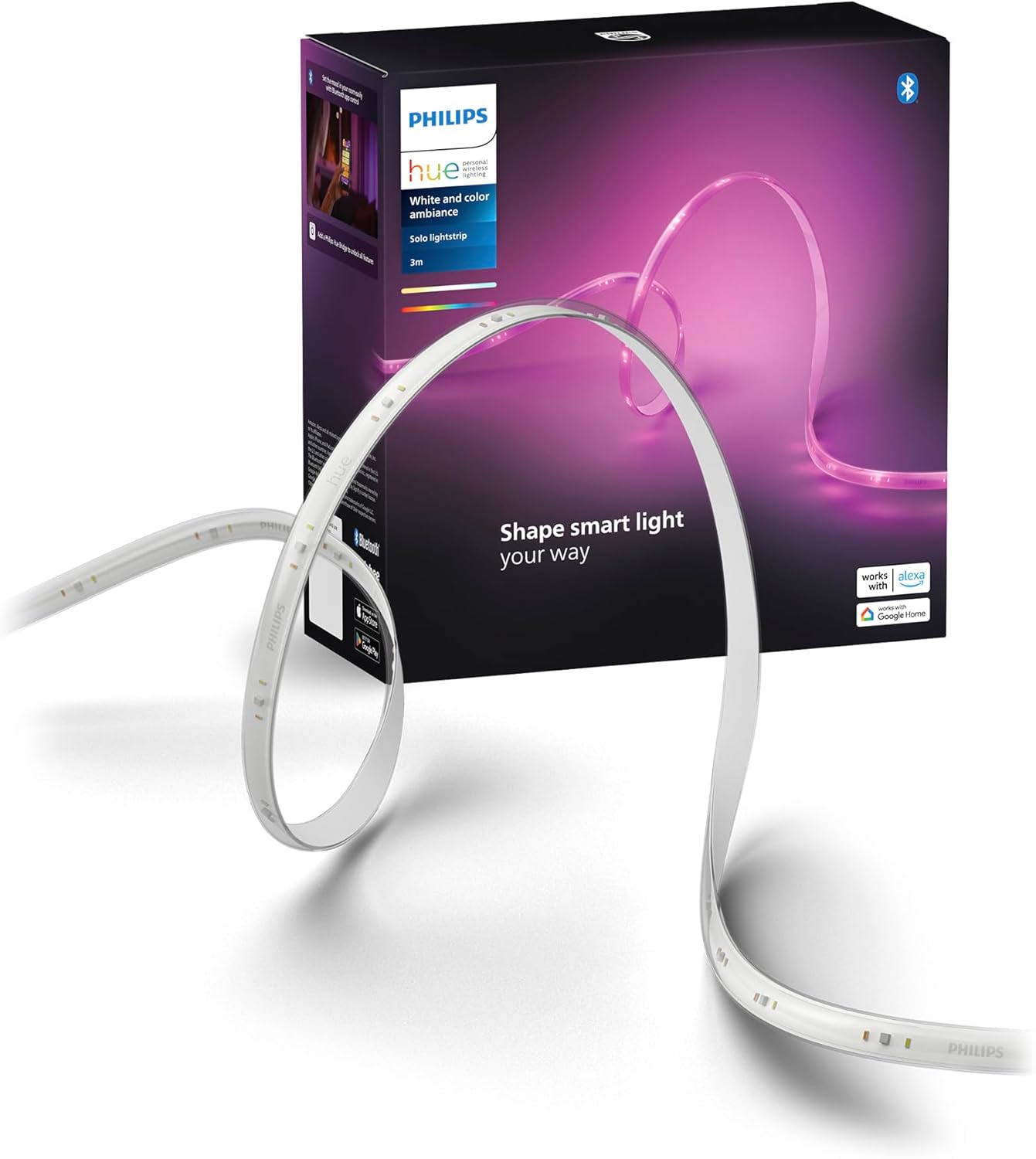 PHILIPS Hue Indoor 10 Ft Smart RGBWW LED Lightstrip Base Kit