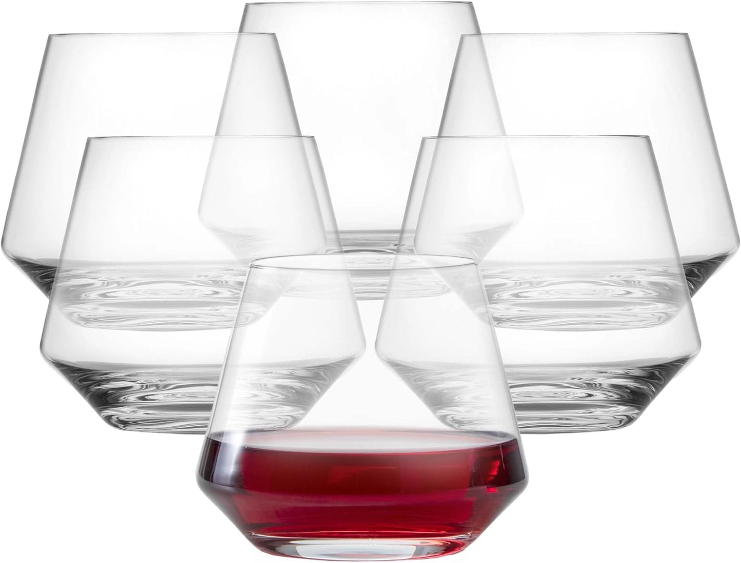 ZWIESEL GLAS Pure Stemless Burgundy Glass Set of 6 for Red Wine