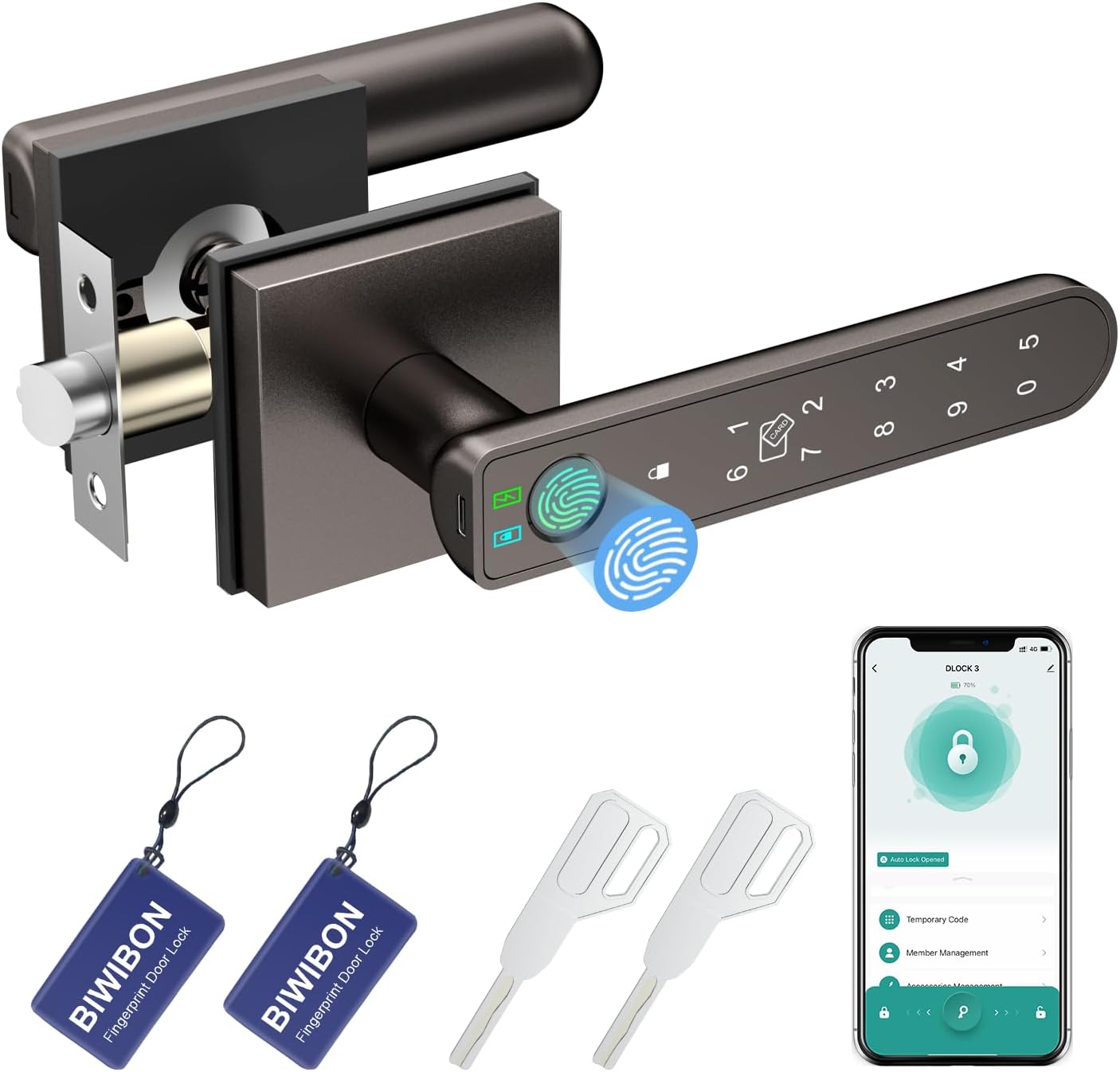 Fingerprint Door Lock with Smart APP and Advanced Security Features