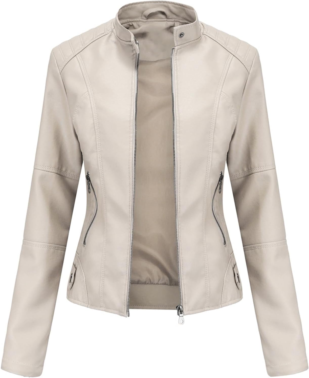 Faux Leather Jacket Women Bomber Jacket for Stylish Comfort