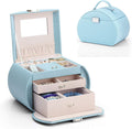 Vlando Jewelry Box for Girls - Chic 3-Layer Organizer with Mirror
