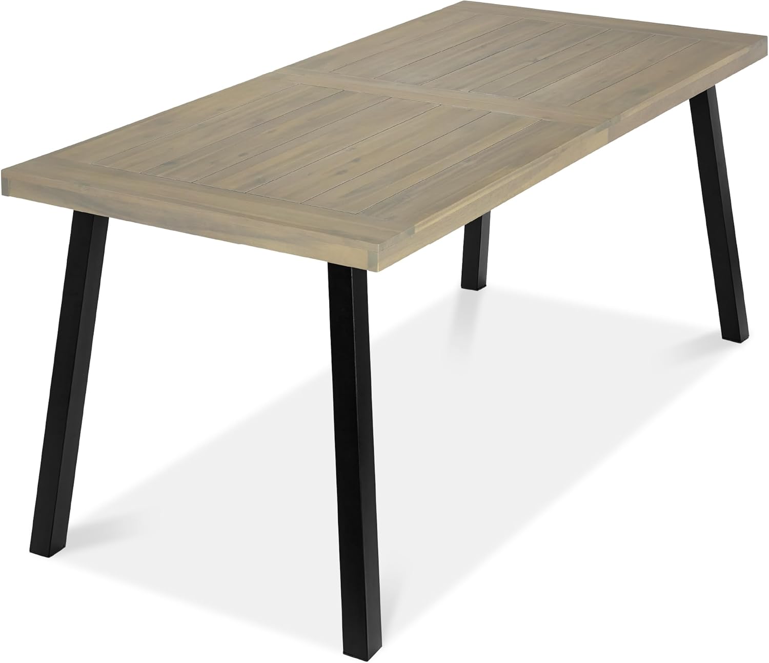 6-Person Acacia Wood Dining Table for Indoor and Outdoor Use