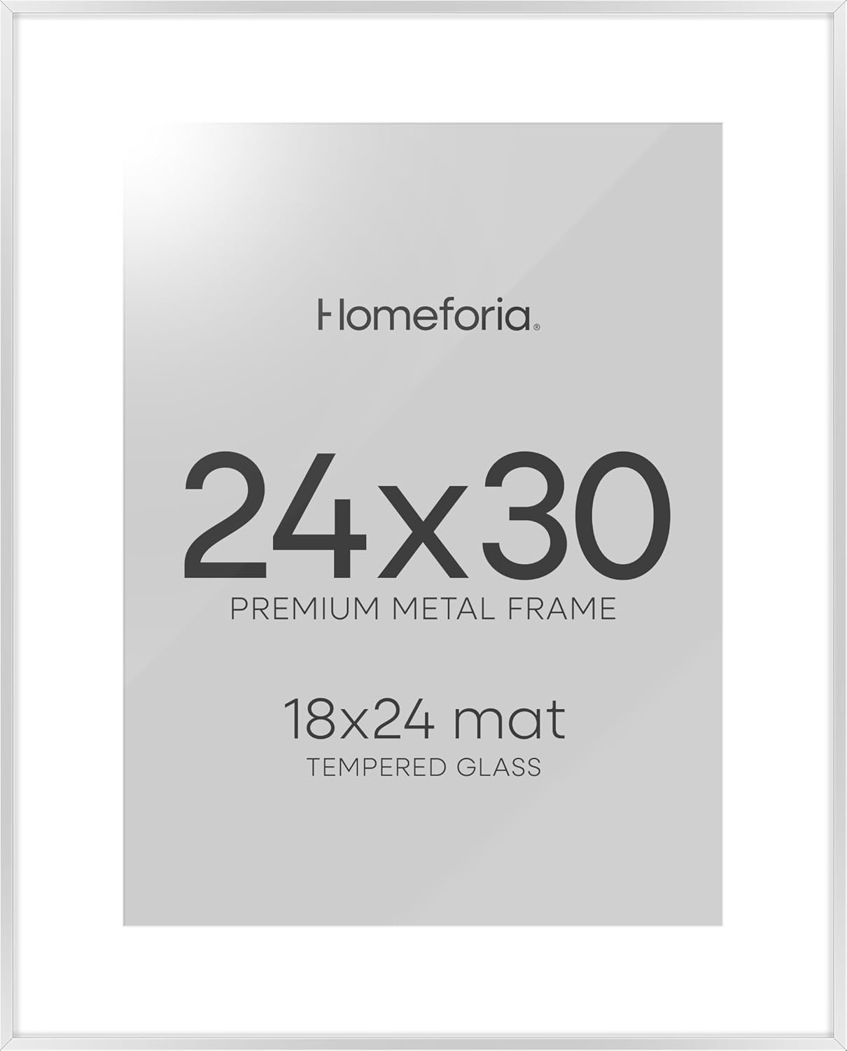 Homeforia 24x30 Silver Frame with Mat for Stunning Displays