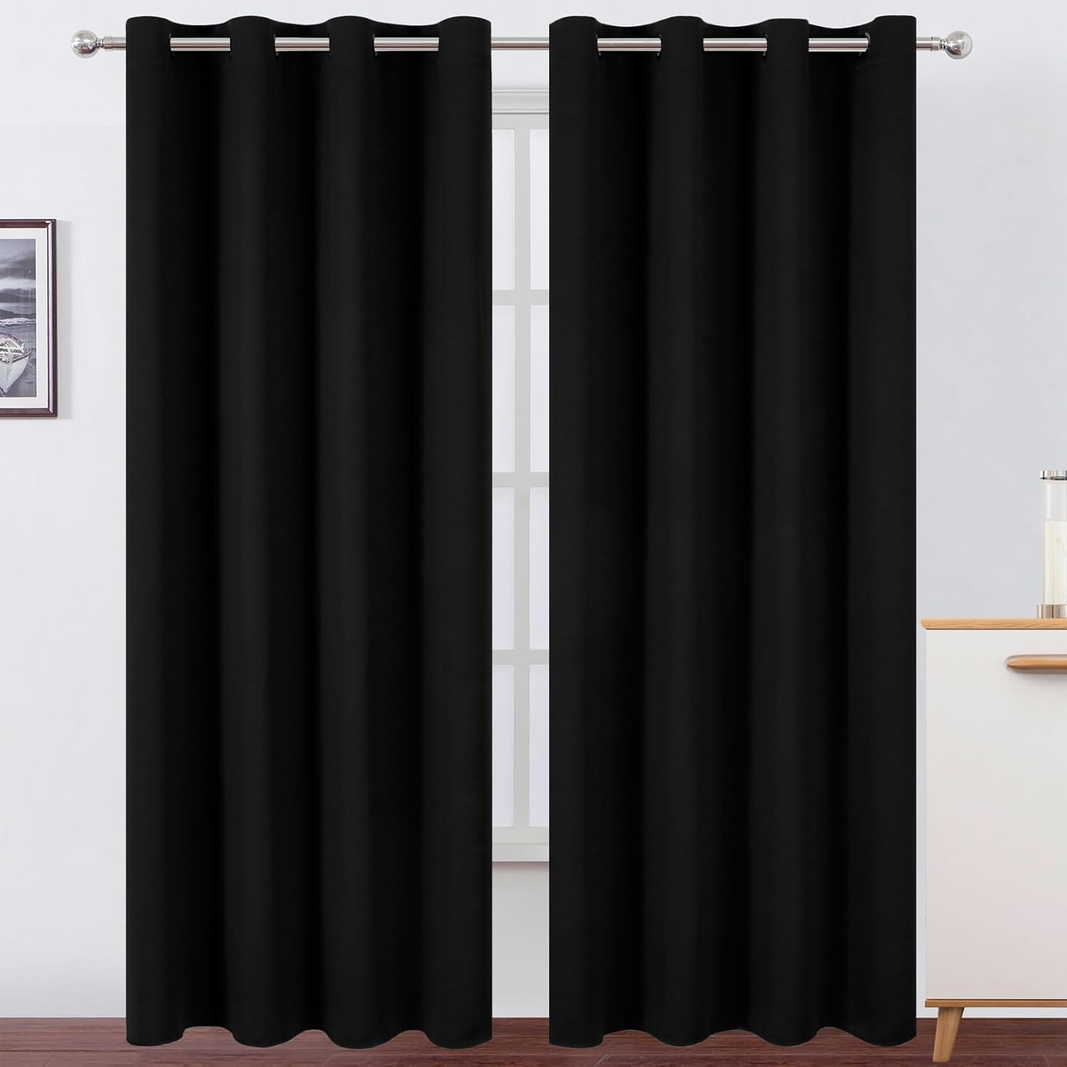 Blackout Curtains 52 x 120 Inch Long Room Darkening Set of 2