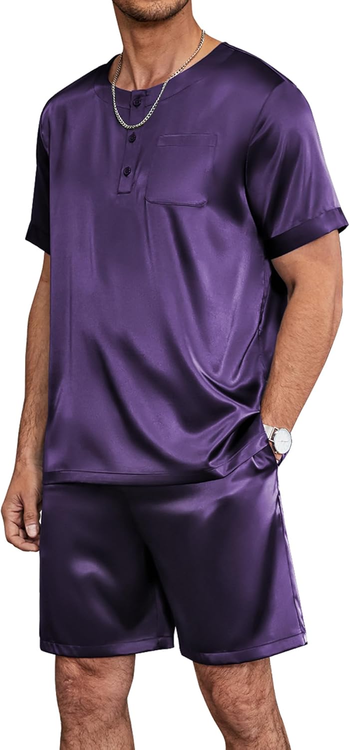 Ekouaer Men Silk Pajamas Set for Ultimate Comfort and Style