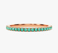 14k Solid Gold Turquoise Wedding Band for Women - Eternity Stack Ring
