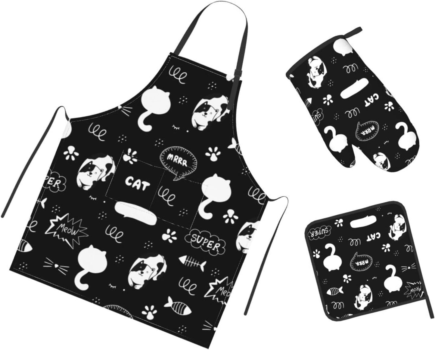 Cat Lover Kitchen Set: Cute, Waterproof & Adjustable