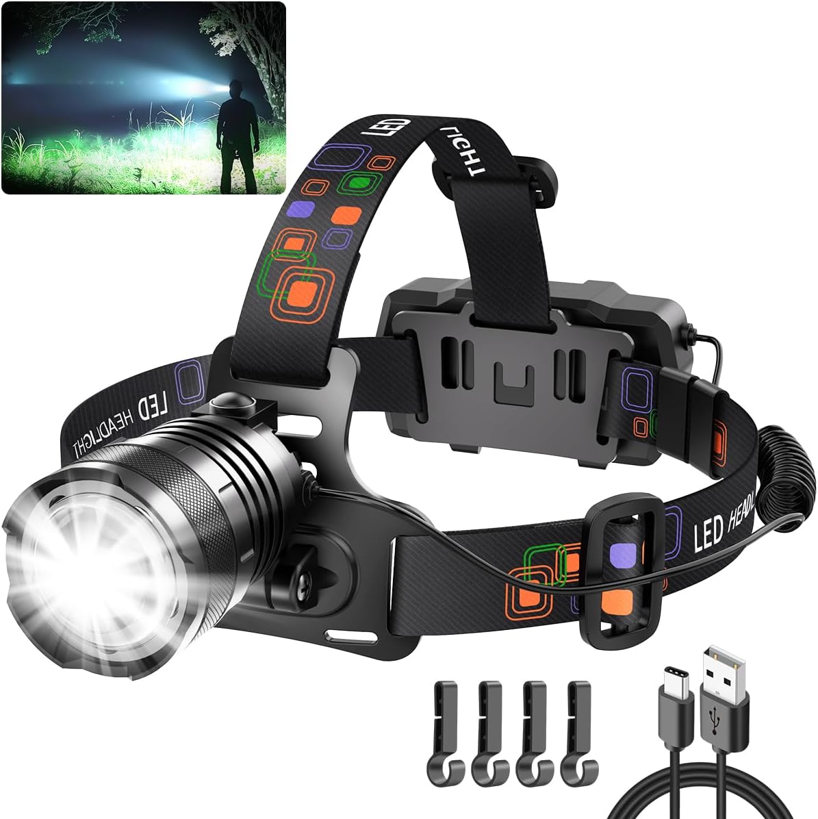 Super Bright Rechargeable Headlamp by KYEKIO