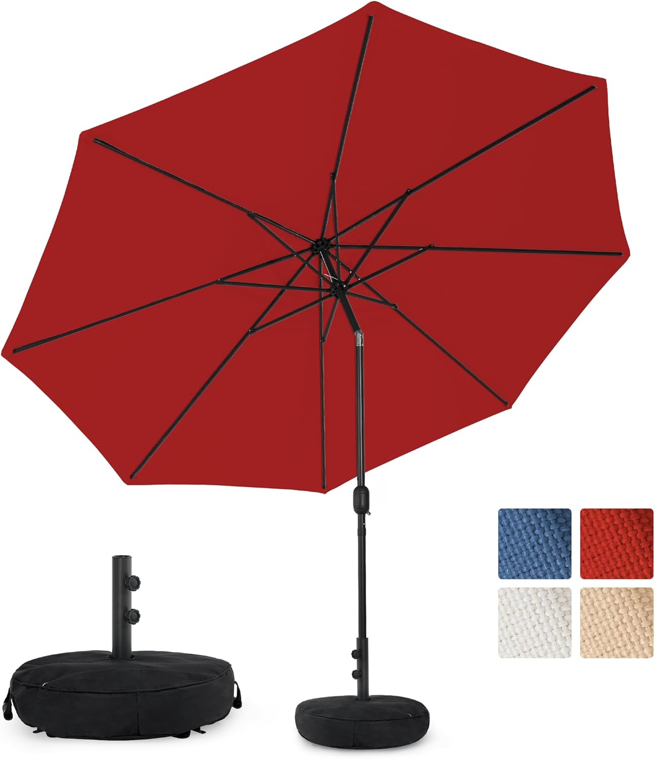 Sundale Outdoor Olefin 11ft Patio Umbrella with Sand Bag Base