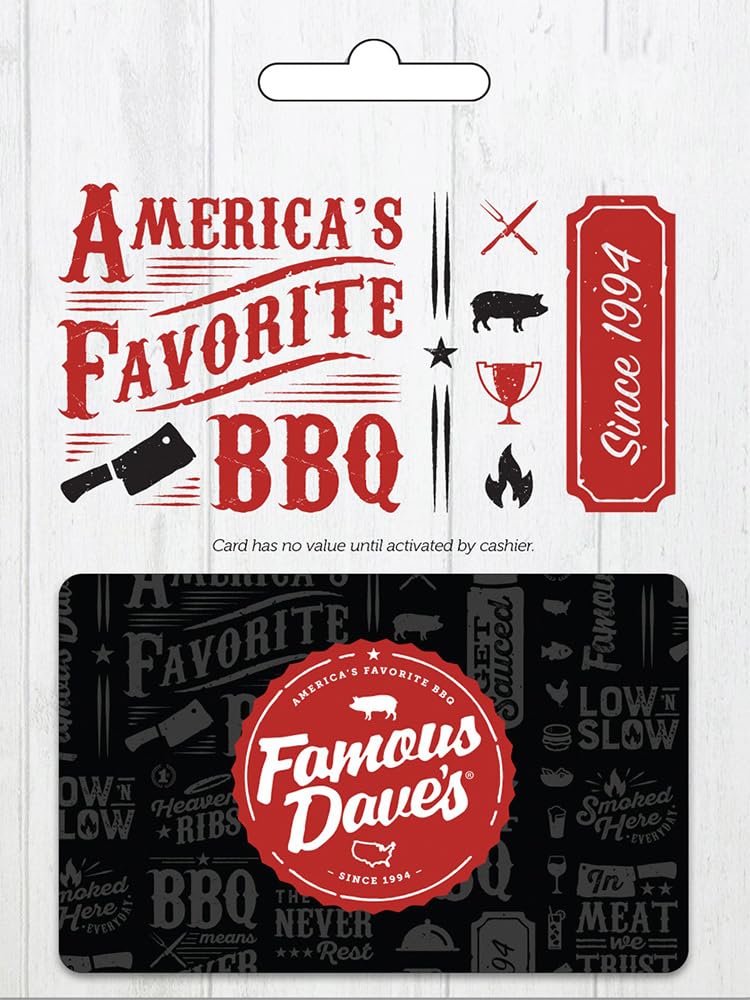 Famous Daves BBQ Gift Card for Delicious Dining Experiences