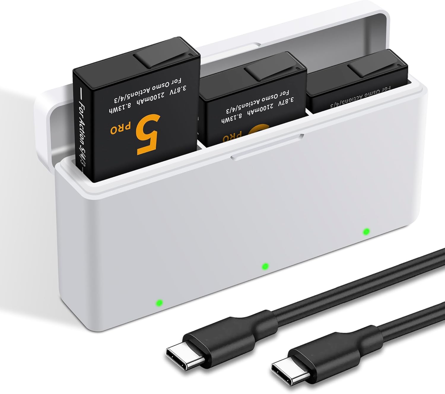 3-Pack Battery for Osmo Action 5 Pro/4/3 Charger Kit