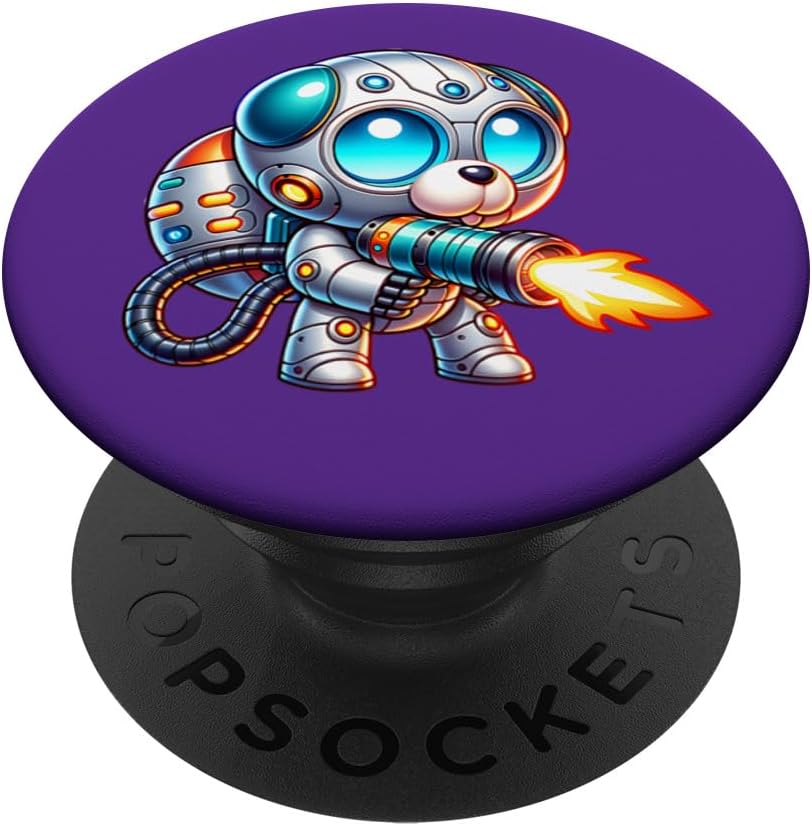 Space Puppy PopGrip: Cute & Funny Robot Companion