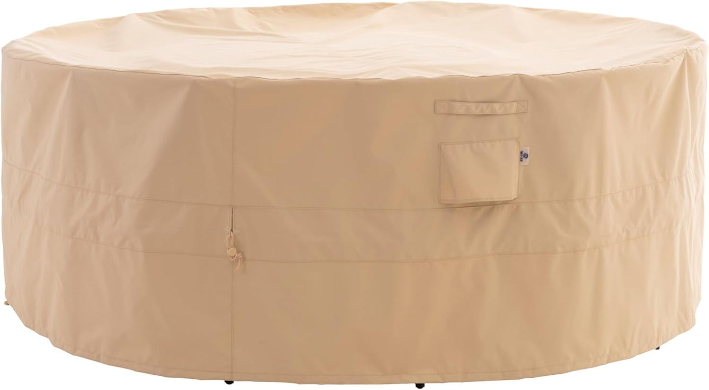 Round Patio Furniture Cover for 84in Dining Table and Chairs