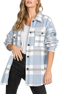 Beaully Women's Flannel Plaid Shacket - Cozy Oversized Button Down