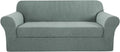 Stretch Jacquard 2-Piece Sofa Cover for 72-88in - Sage