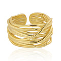 Meissa Gold Thumb Rings for Women Adjustable Hammered Wide Band