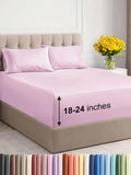 Extra Deep Twin Sheet Set - 4 Piece Light Pink Breathable Sheets