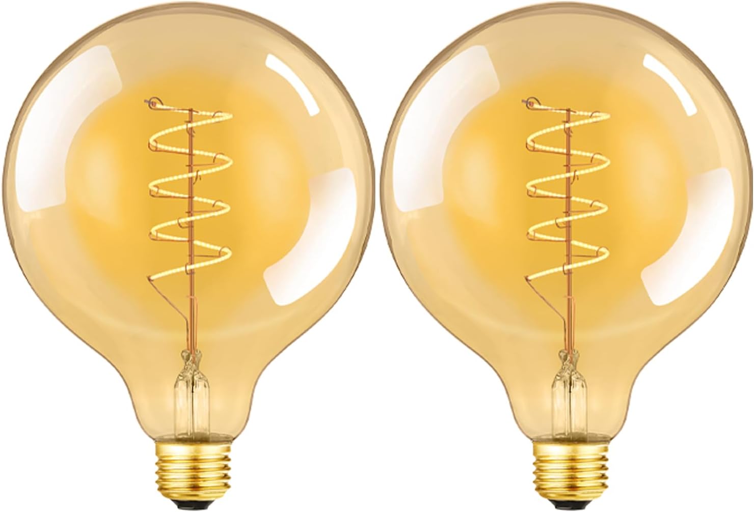 Leools Vintage LED Spiral Filament Bulb G125 Dimmable 6W