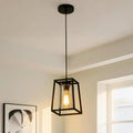 Black Pendant Lights Kitchen Island Lantern - Height Adjustable