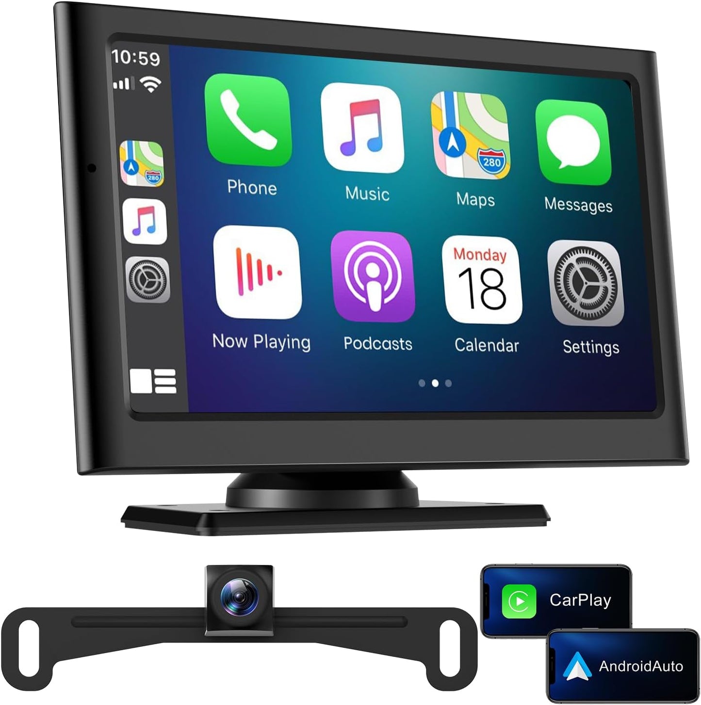 Wireless Apple Carplay Screen with 7.2in HD Touchscreen