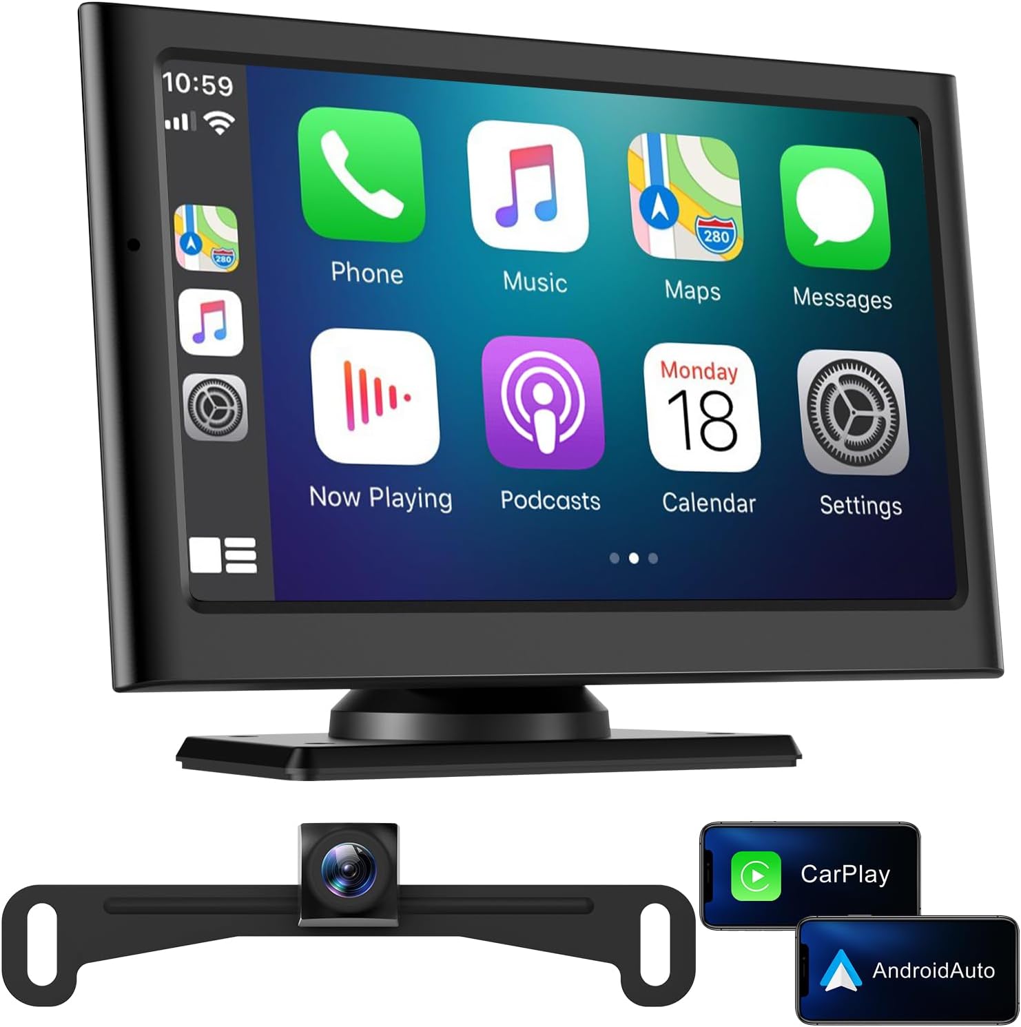 Wireless Apple Carplay Screen with 7.2in HD Touchscreen