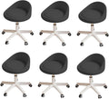 Rolling Stool Set of 6 with Ergonomic Swivel Seat for Comfort