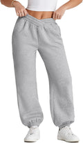 HerSeas Women's V Crossover High Waist Baggy Jogger Pants - Fleeced