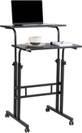 Mind Reader Standing Desk Adjustable Height Sit/Stand Rolling Desk