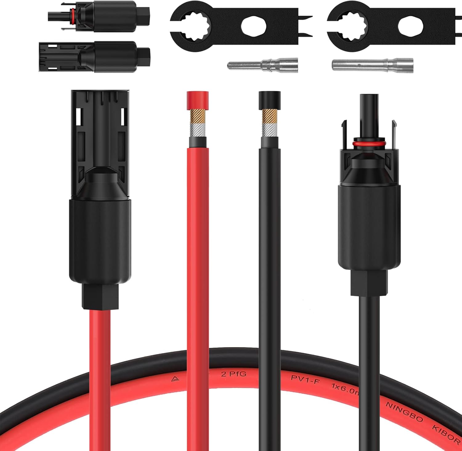BougeRV 10 Feet 8AWG Solar Extension Cable for Solar Panels
