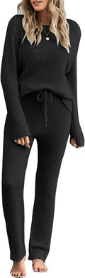 Women's Fleece Knit Pajama Set - Cozy Two-Piece Lounge Set