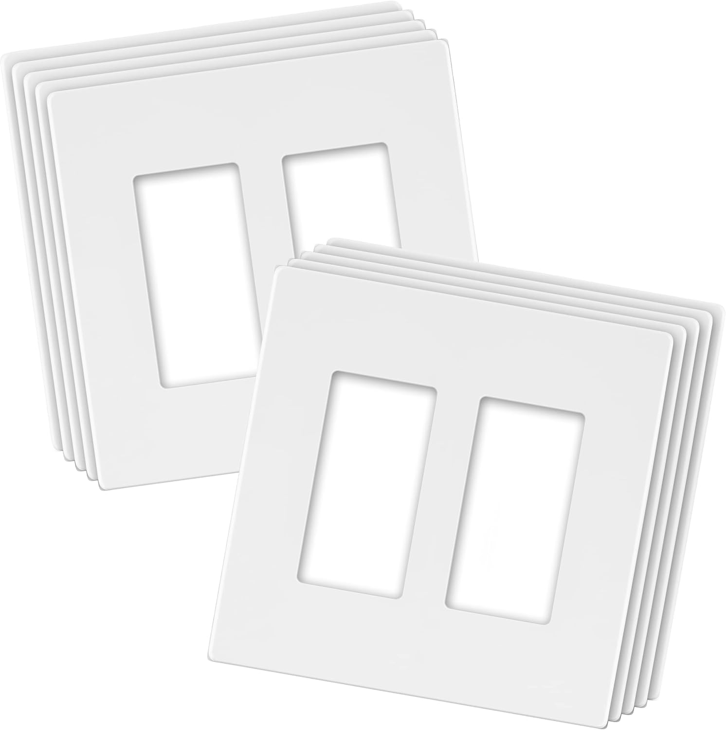 LIDER Matte Finish Double Decorator Switch Cover, 10 Pack