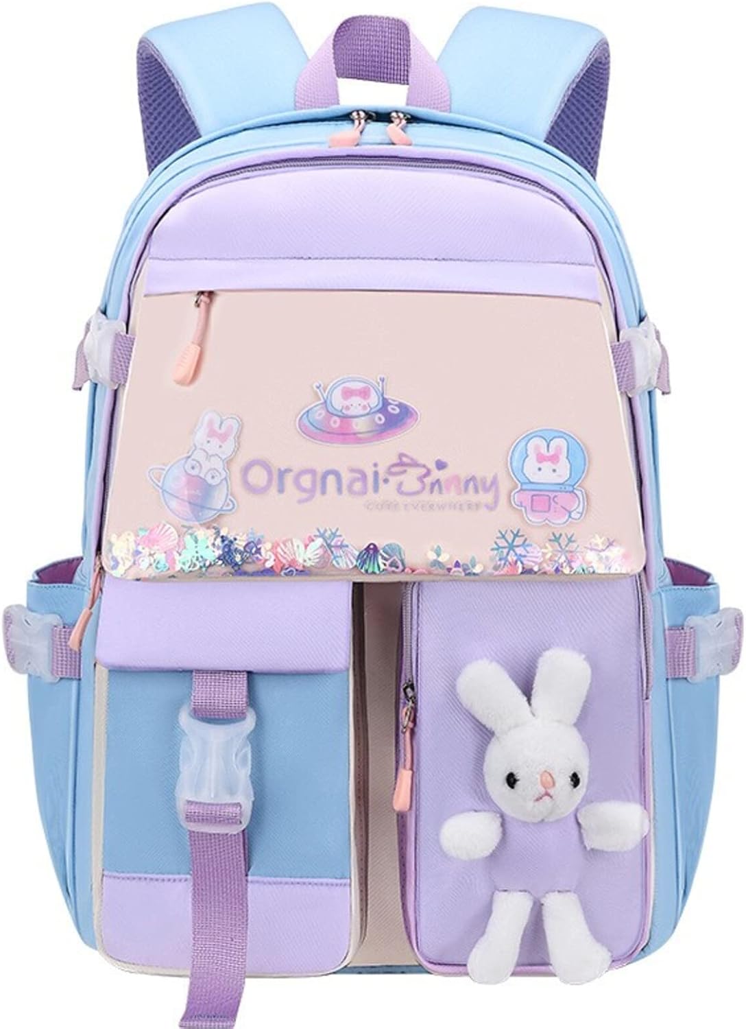 Girls Cute Bunny Backpack Waterproof Laptop Bag for School
