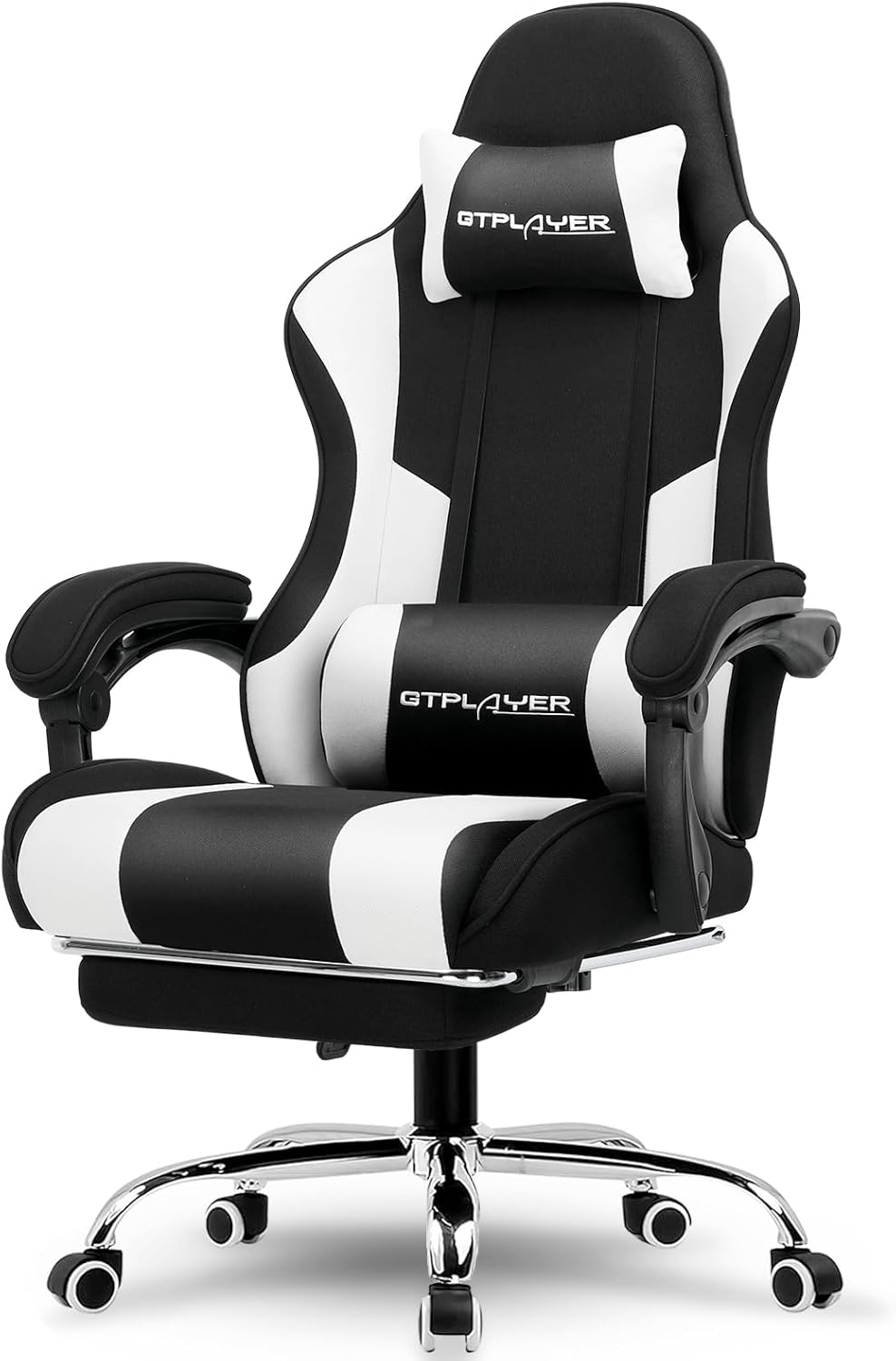 GTPLAYER Gaming Chair with Footrest and Lumbar Support for Comfort