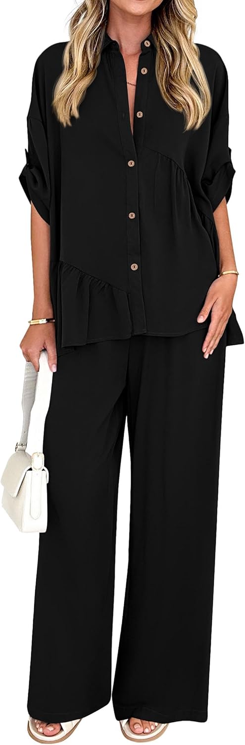 KIRUNDO Two Piece Sets for Women Summer Outfits 2025 Dressy