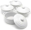 Kook Ceramic Mini Cocotte Set - Small 12 oz Individual Casseroles