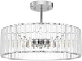 Modern Crystal Ceiling Light Fixture Semi Flush Mount - Elegant