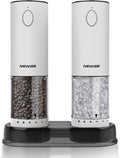 Electric Salt and Pepper Grinder Set 95ml Rechargeable White - LED