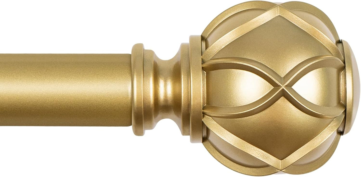 KAMANINA Gold Curtain Rod 72 to 144 Inch for Stylish Windows